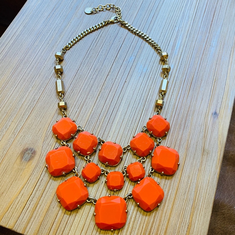 Stella & Dot Orange Statement Necklace